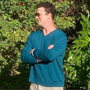 GREYSON Sweater Merino Blend V Neck Men Activewear Pine Green New